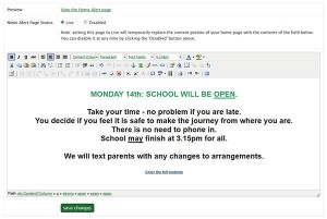 The Home Page Alert feature