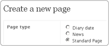 Create new page