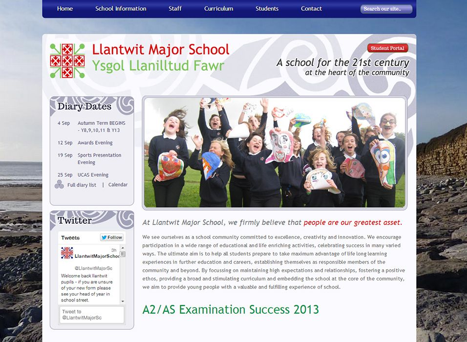 Click to view school website design for Llantwit Major School